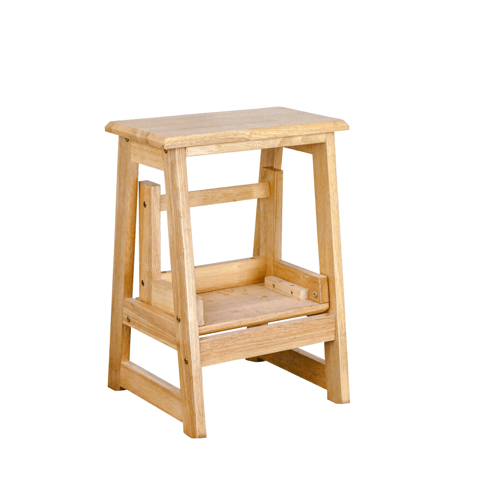 บันไดไม้ยางพารา 2 ขั้น Evergreen Furniture SLST-55  40x43x55ซม. สีไม้ธรรมชาติ_3
